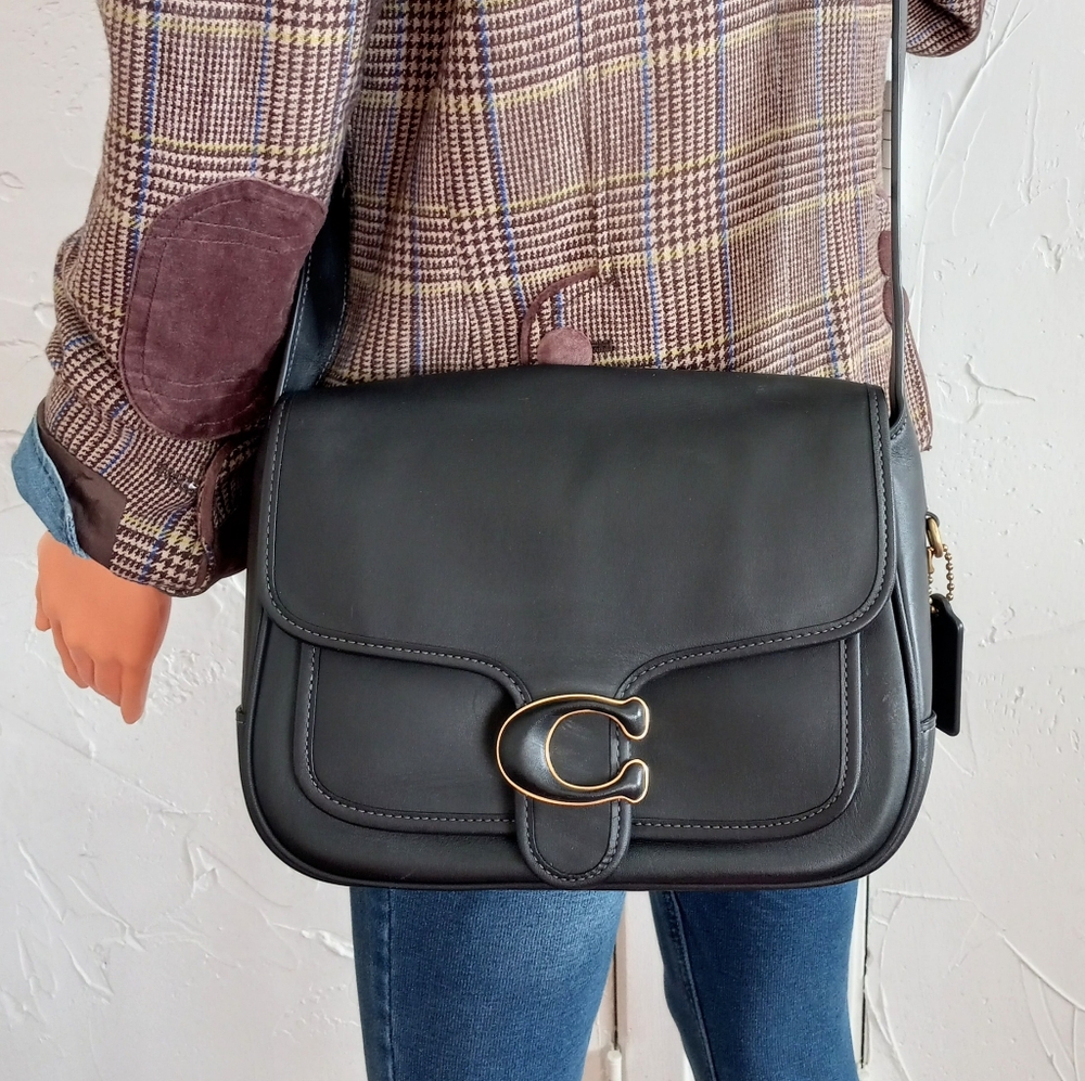 Coach Tabby Messenger 19 Collection, Black Glovetanned Leather Gold Hardware